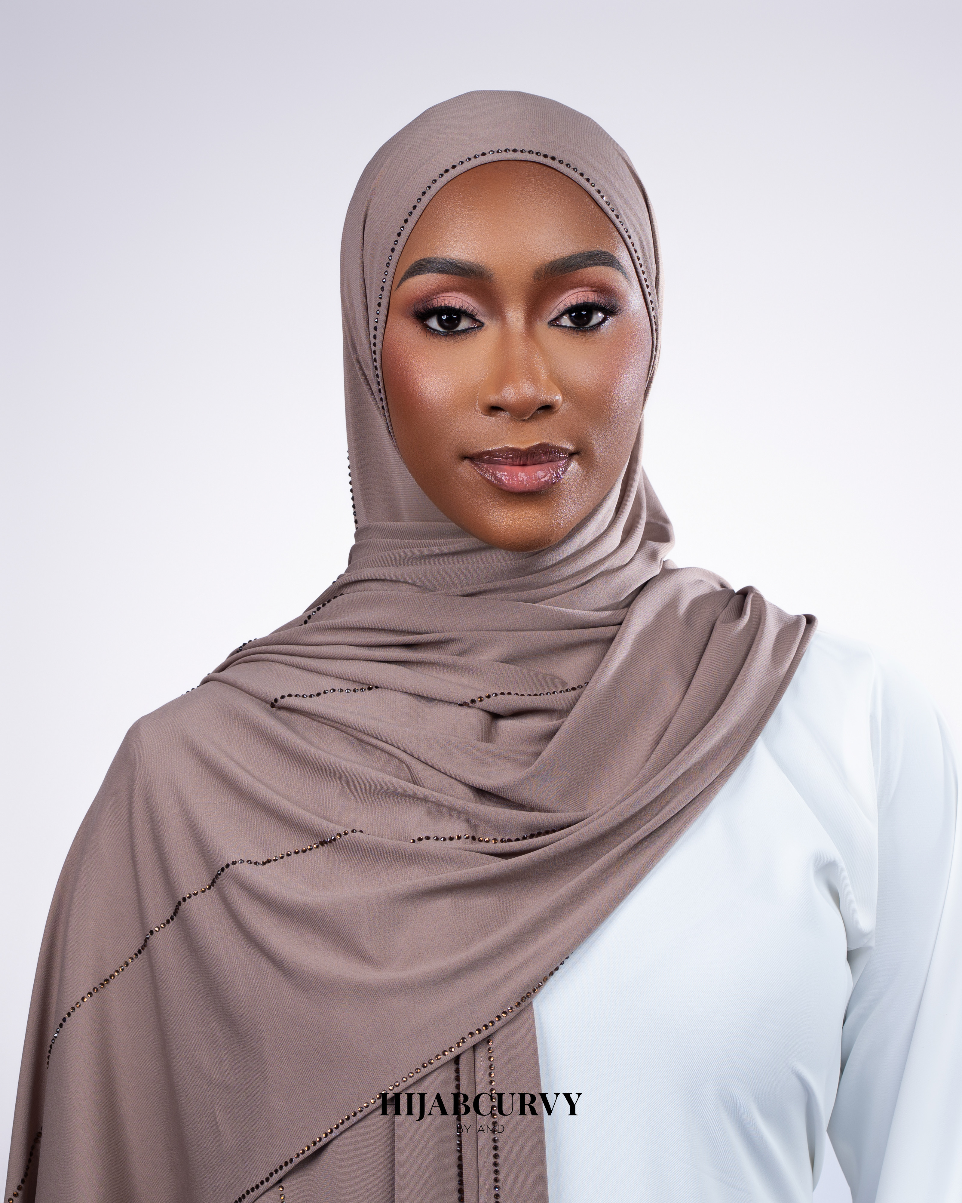 Jersey Premium Strass Taupe Foncee