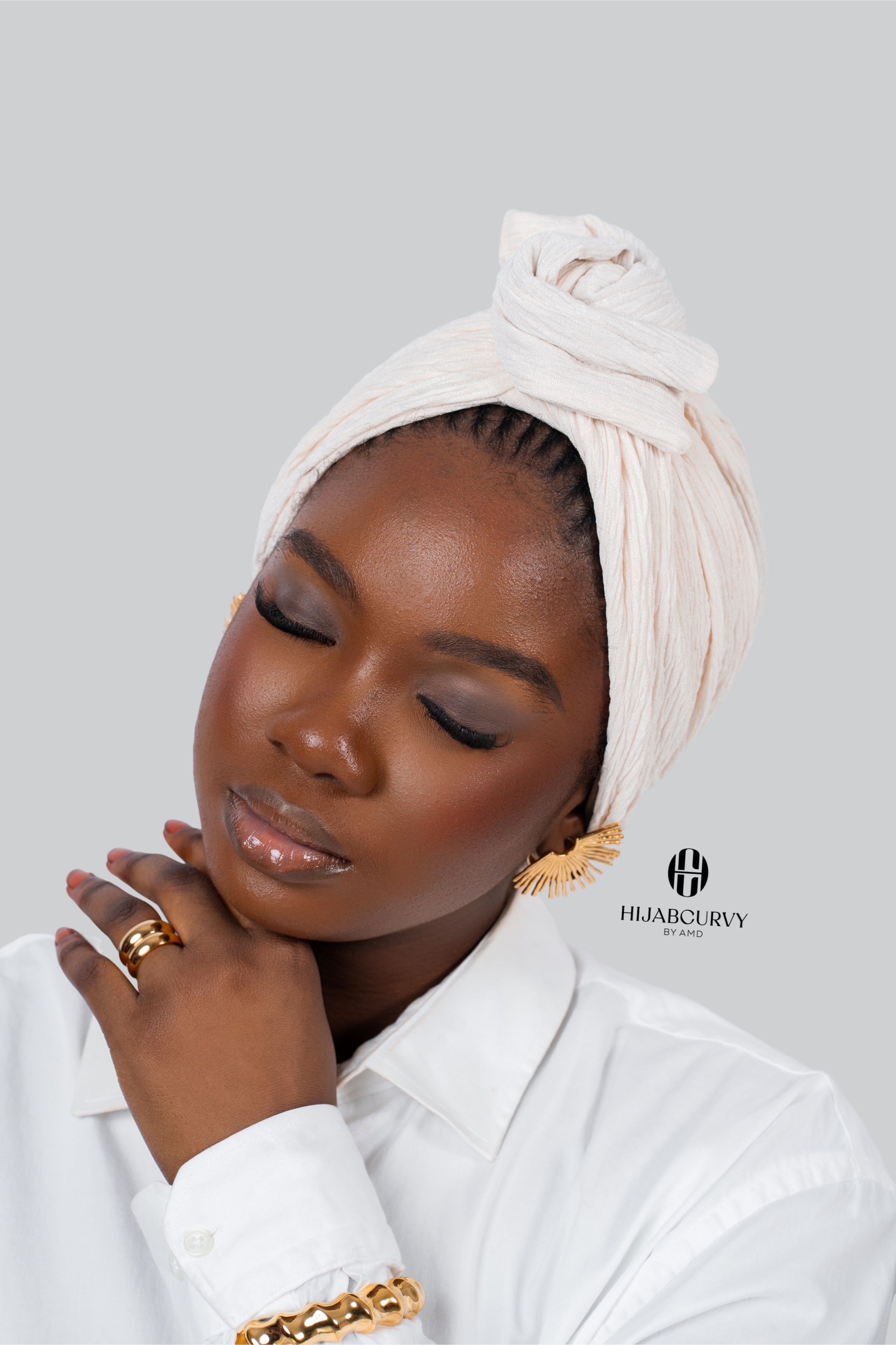 Bonnet turban Beige clair