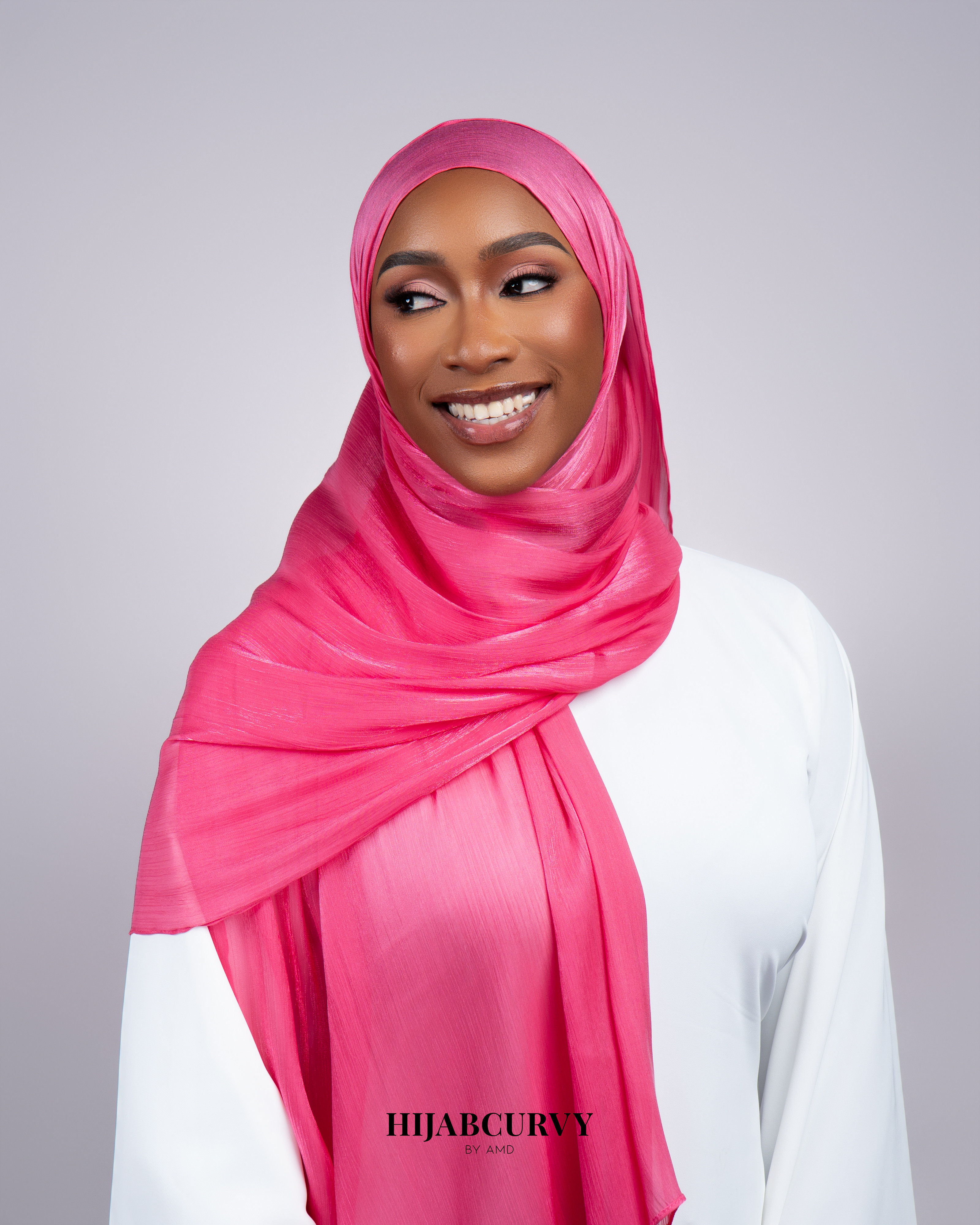 Hijab Organza Rose Fushia
