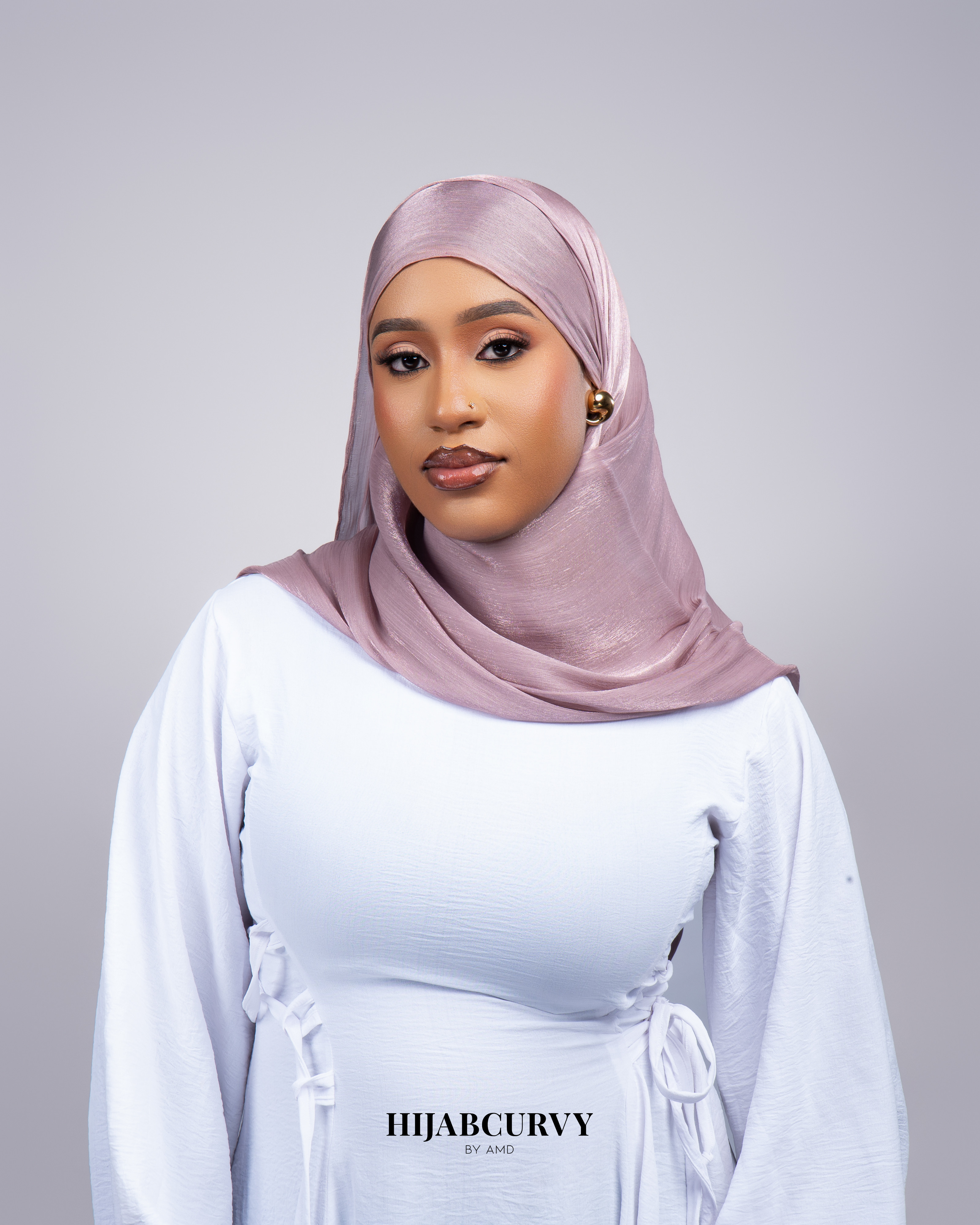 Hijab Organza Mauve nude