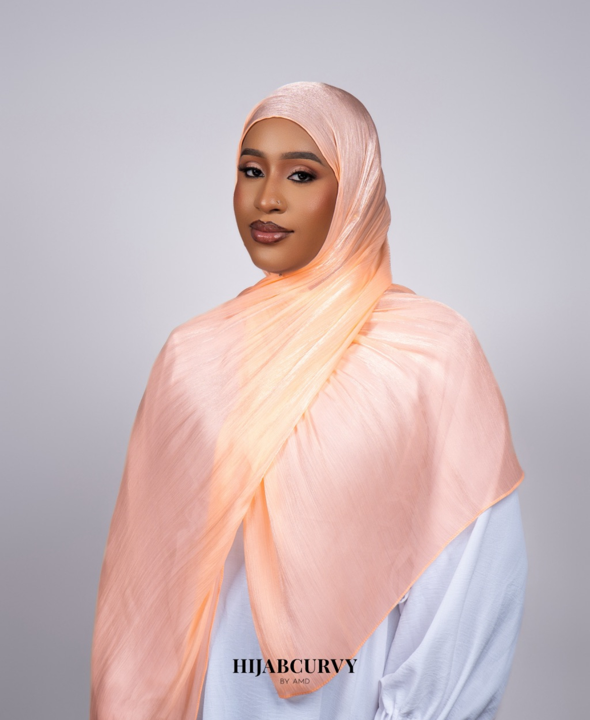 Hijab organza saumon clair 